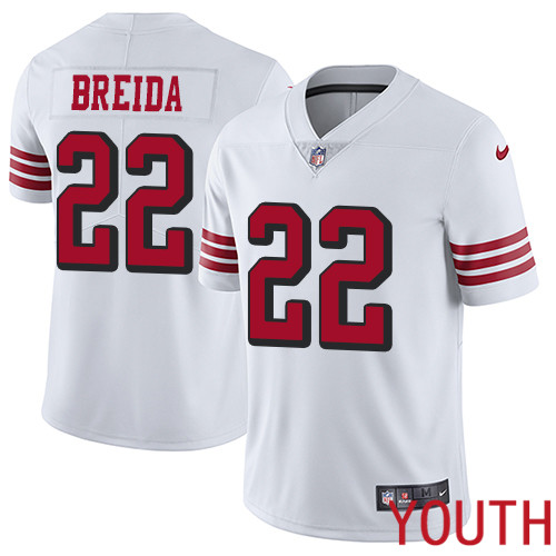 San Francisco 49ers Limited White Youth Matt Breida NFL Jersey 22 Rush Vapor Untouchable